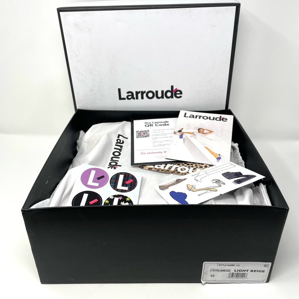 Larroude Cream Lace Up Boots - Picture 16 of 16
